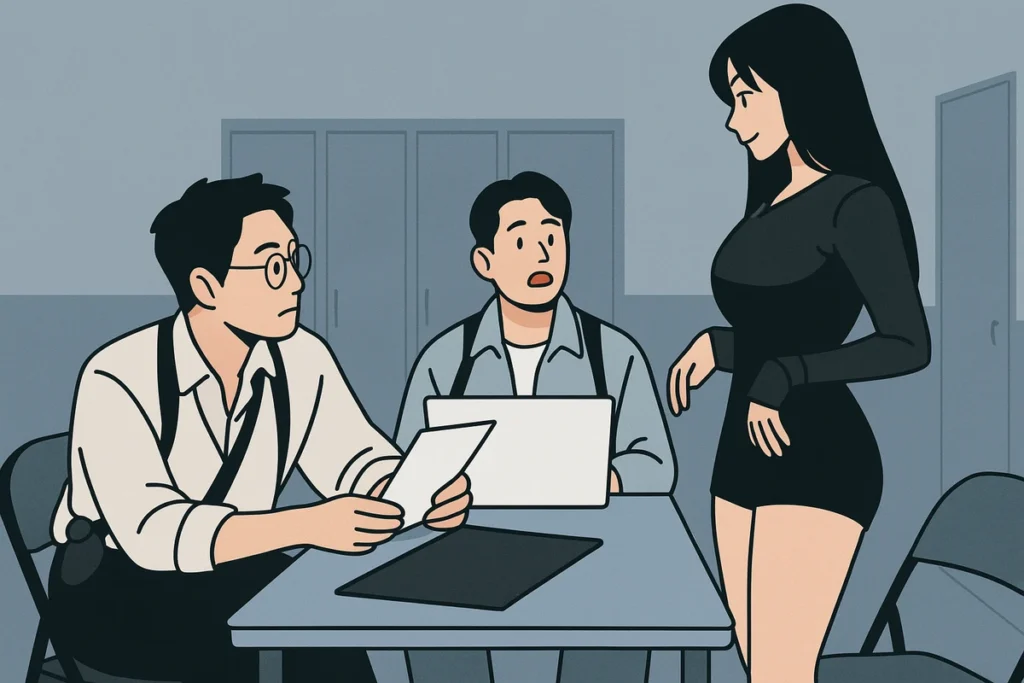 Tak Jae-hoon and guests in a chaotic, profanity-laced sketch scene, acting out real Korean slang with expressive gestures and exaggerated reactions.